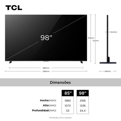 Smart TV TCL 98" 4K Neo Mini LED 98C8K 144Hz