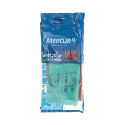Borracha Mercur Clean Macia Verde com 2 Unidades UNICA
