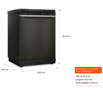 Lava Louças Brastemp Eclipse 15 Serviços Power Clean Preta 220V