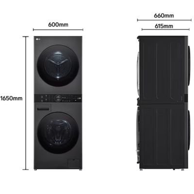 Lavadora e Secadora LG Wash Tower 14Kg Preta Inox 110V WK14BS6 110V