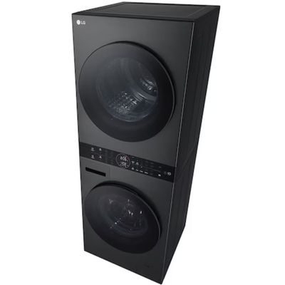 Lavadora e Secadora LG Wash Tower 14Kg Preta Inox 110V WK14BS6 110V