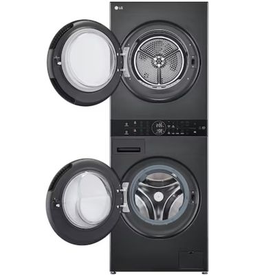 Lavadora e Secadora LG Wash Tower 14Kg Preta Inox 110V WK14BS6 110V