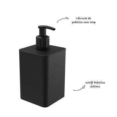 Dispenser Para Detergente E Sabonete Líquido 350ml - Stolf Preto
