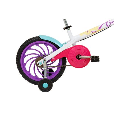 Bicicleta Infantil Caloi Ceci Aro 16 com Rodinhas Laterais e Cesta
