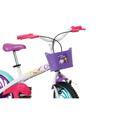 Bicicleta Infantil Caloi Ceci Aro 16 com Rodinhas Laterais e Cesta