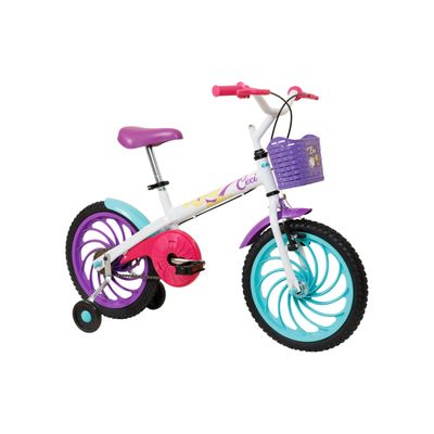 Bicicleta Infantil Caloi Ceci Aro 16 com Rodinhas Laterais e Cesta
