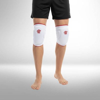 Joelheira Slide Flamengo Branco M Knit 3D Espuma 12Mm Proteç