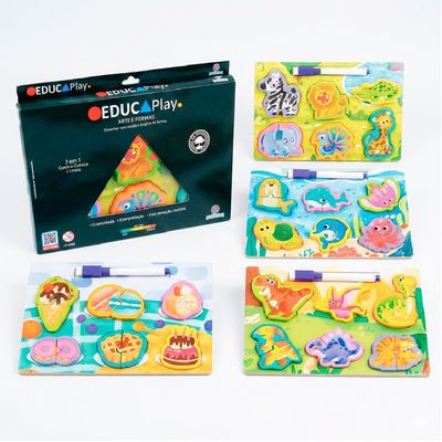 BRINQUEDO EDUCATIVO DE MADEIRA LOUSA QUEBRA CABECA - POLIBRINQ