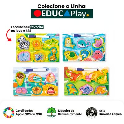 BRINQUEDO EDUCATIVO DE MADEIRA LOUSA QUEBRA CABECA - POLIBRINQ