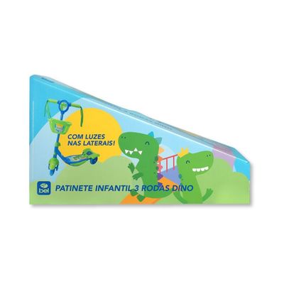 PATINETE INFANTIL 3 RODAS DINO AZUL - BELFIX