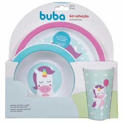 KIT REFEICAO ANIMAL FUN UNICORNIO - BUBA