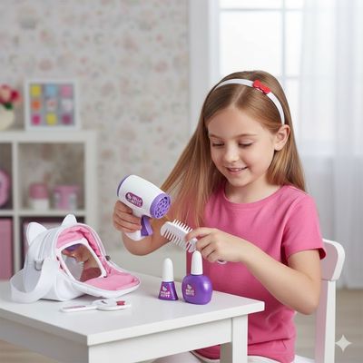 KIT DE BELEZA INFANTIL HELLO KITTY COM BOLSA E ACESSORIOS - NOVABRINK