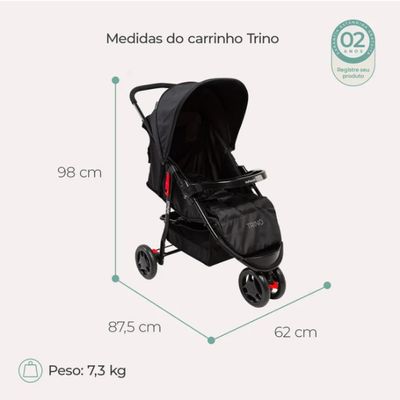 CARRINHO DE BEBE COM BEBE CONFORTO TRINO DUO PRETO - INFANTI