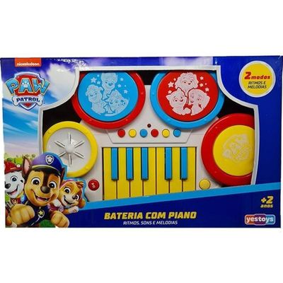 BATERIA COM PIANO INFANTIL PATRULHA CANINA - WINFUN