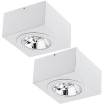 Kit 2 Luminárias Plafon de Sobrepor Box 17cm Bivolt GU10 Dital Teto 12w