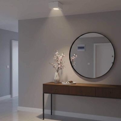 Jogo 8 Spots 13cm de Sobrepor para Iluminação Branco Teto Ar70 Gu10 Box Dital