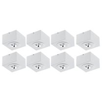 Jogo 8 Spots 13cm de Sobrepor para Iluminação Branco Teto Ar70 Gu10 Box Dital