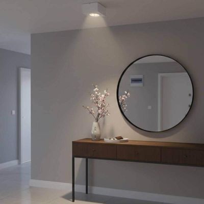 Kit 4 Spots Plafons Elegante Sobrepor para Teto Branco Ar70 Gu10 Box Dital