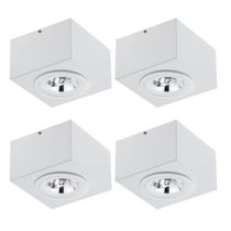 Kit 4 Spots Plafons Elegante Sobrepor para Teto Branco Ar70 Gu10 Box Dital