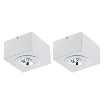 Kit 2 Spots Luminárias Plafon Teto Sobrepor Branco Aluzinco Gu10 13cm Box Dital