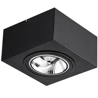 Luminária Plafon Preto de Sobrepor Box 17cm GU10 12w Dital