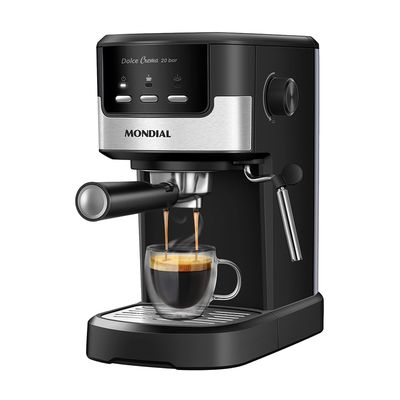 Cafeteira Espresso Dolce Crema 20 Bar Mondial Preto/Inox 1200W - C-21-E-CNP 220V