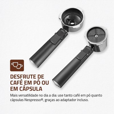 Cafeteira Espresso Dolce Crema 20 Bar Mondial Preto/Inox 1200W - C-21-E-CNP 220V