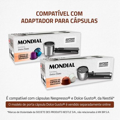 Cafeteira Espresso Dolce Crema 20 Bar Mondial Preto/Inox 1200W - C-21-E-CNP 220V
