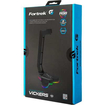 Suporte P/ Headset RGB Vickers Preto Fortrek G