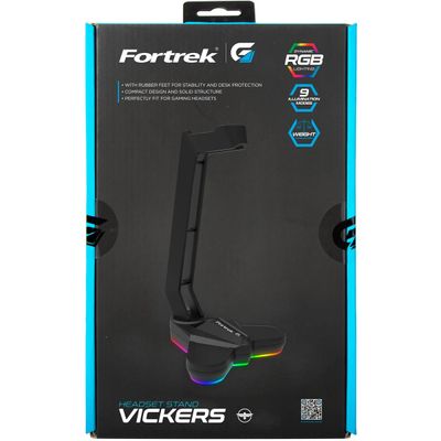 Suporte P/ Headset RGB Vickers Preto Fortrek G