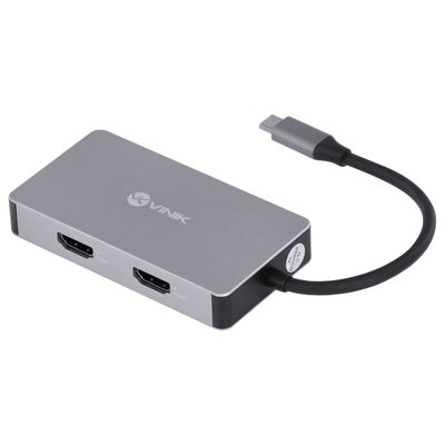 Hub USB Tipo C / TYPE C 5 em 1 com 2 HDMI + VGA + USB 3.0
