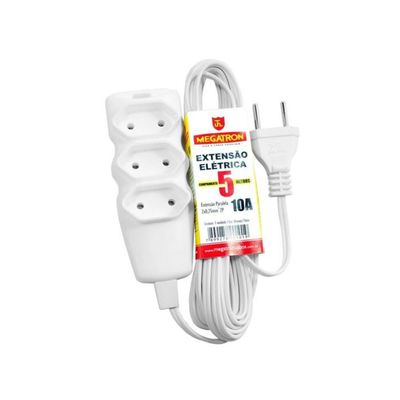 Extensão Cabo PL 2X0,75 5 Metros Branca 101