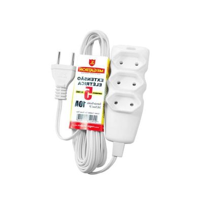 Extensão Cabo PL 2X0,75 5 Metros Branca 101
