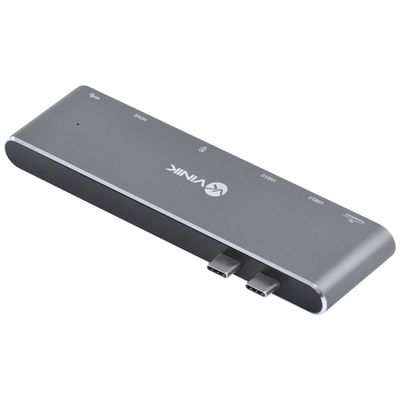 Hub USB Tipo C 7 em 2-2 USB 3.0 Leitor de Cartao SD TF HDMI Thunderbolt 3 Power Delivery 100W HC-72