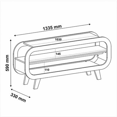 Rack para TV até 60 Polegadas Theo Cinamomo e Off White 133 cm