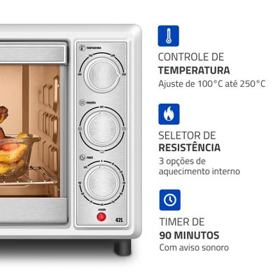 Forno Elétrico 42L Family II Mondial Branco 1600W - FRN-42-WI 220V
