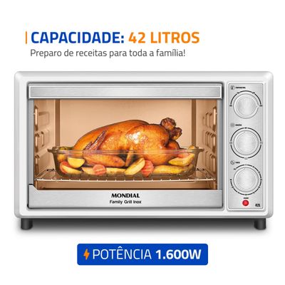 Forno Elétrico 42L Family II Mondial Branco 1600W - FRN-42-WI 220V