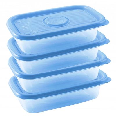 Conjunto de Potes Plasútil Pop Retangular Azul UNICA