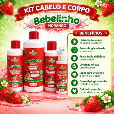 Kit Cabelo e Corpo Bebelinho Morango
