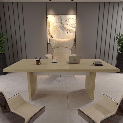 Mesa de Escritório Tebis Carvalho e Branca