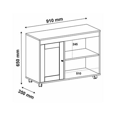 Rack para TV até 47 Polegadas Sampa 1 PT Cinamomo e Off White 91 cm