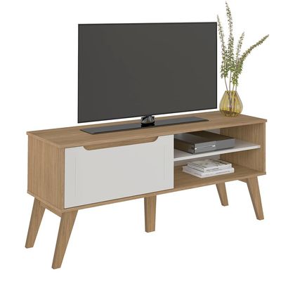 Rack para TV até 60 Polegadas Lotus 1 PT Carvalho e Off White 134 cm
