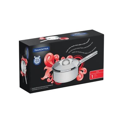 Panela Tramontina Solar Aço Inox Fundo Triplo com Tampa e Cabo 20 cm 2,9 Litros