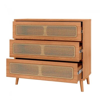 Cômoda 3 Gavetas em MDF Palha Freijó 105x96x45 cm Dalla Costa
