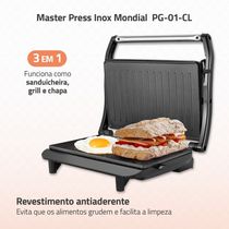 Master Press Inox Mondial Preto 1000W PG-01-CL