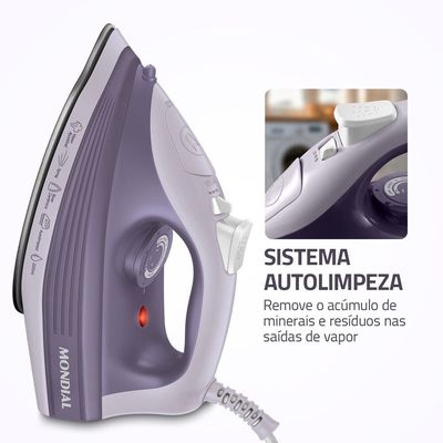 Ferro a Vapor Mondial Lilás 1800W- FVN-02-L 127V