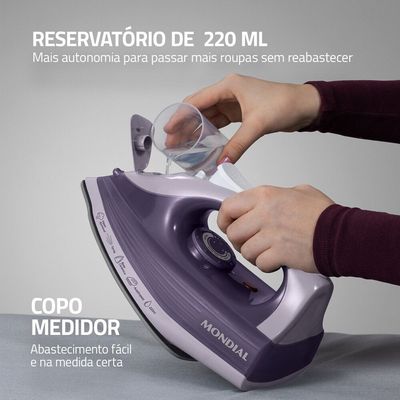 Ferro a Vapor Mondial Lilás 1800W- FVN-02-L 127V