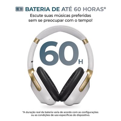 Headphone AIWA Neymar ANC Branco/Dourado AWS-HP-NJ-01-WG Bivolt