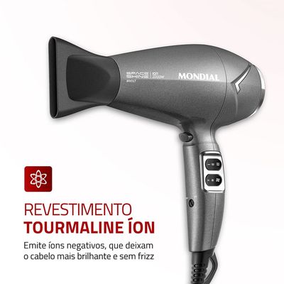 Secador de Cabelos Space Shine Mondial Grafite BIVOLT - SC-20-BI Bivolt