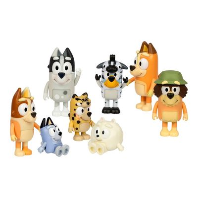 Kit 8 Bonecos Colecionáveis Bluey - Diversão em Fantasias